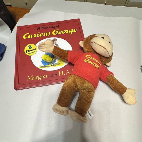 A Treasury of Curious George 8 Stories Margret & H.A. Rey Hardcover W/ Plush Toy - Picture 2 of 10